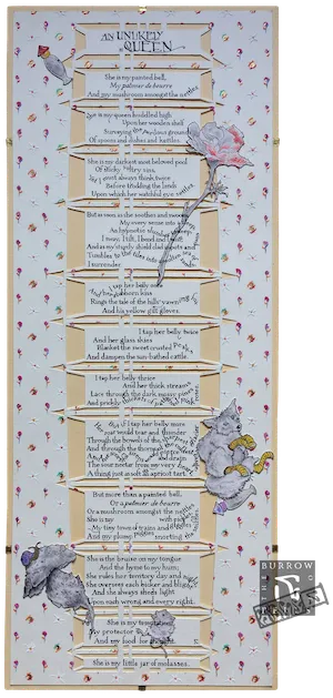 An illustrated découpage poem dedicated to molasses