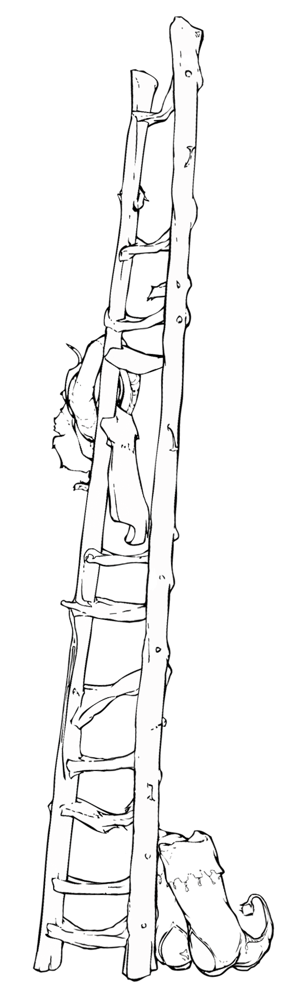 Illustration of a wooden ladder